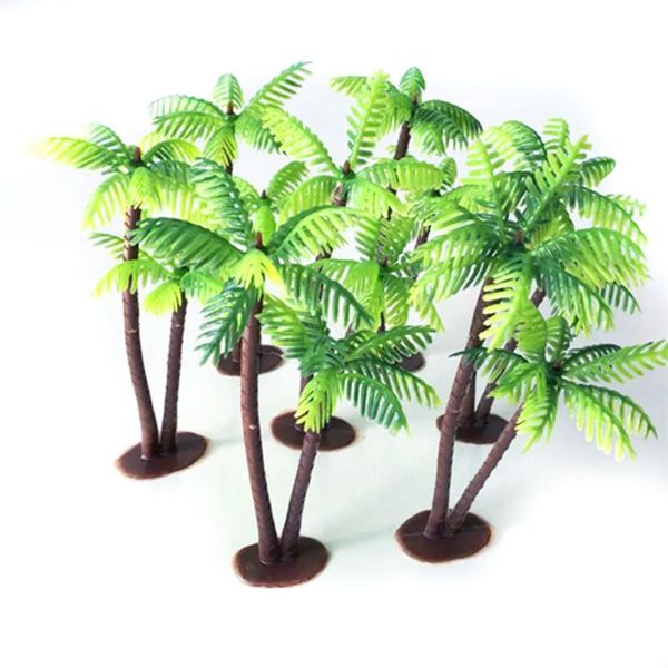 

decorations 10pcs/set mini artificial aquatic plant ornaments coconut tree aquarium fish tank green landscape home display decoration