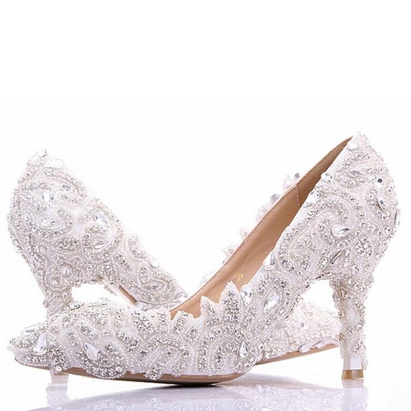 

romantic custom made high heel pumps bridal shoes ladies evening party lovely wedding rhinestone dress, Black