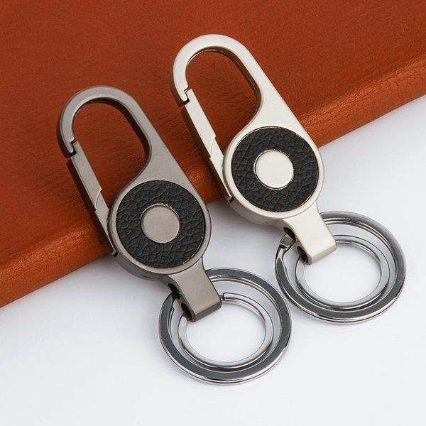 

keychains metal keychain creative gift men's waist buckle leather, Silver