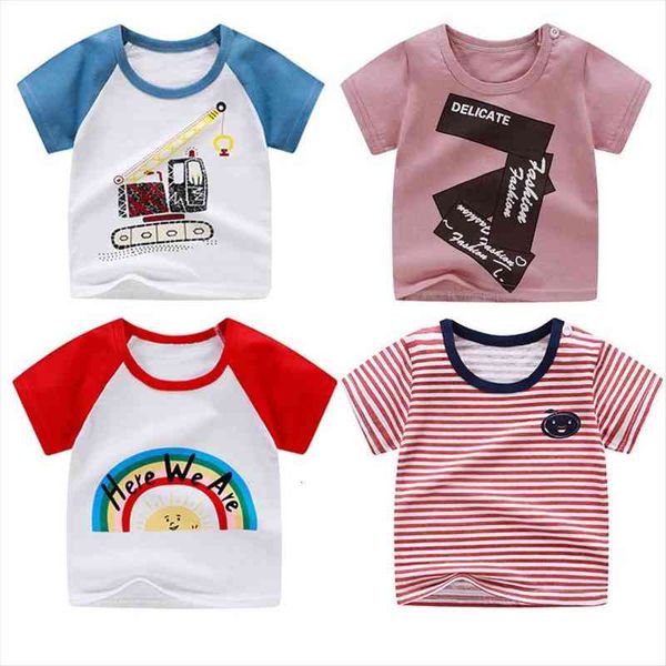 

baby kids boys t shirt cartoon animals girls children cotton short sleeves summer clothing tee red car toddler, Blue