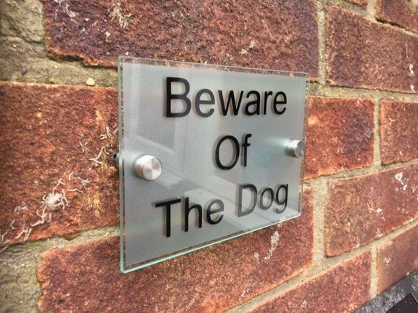 

other door hardware customize beware of the dog modern glass acrylic plaque / house name made to order