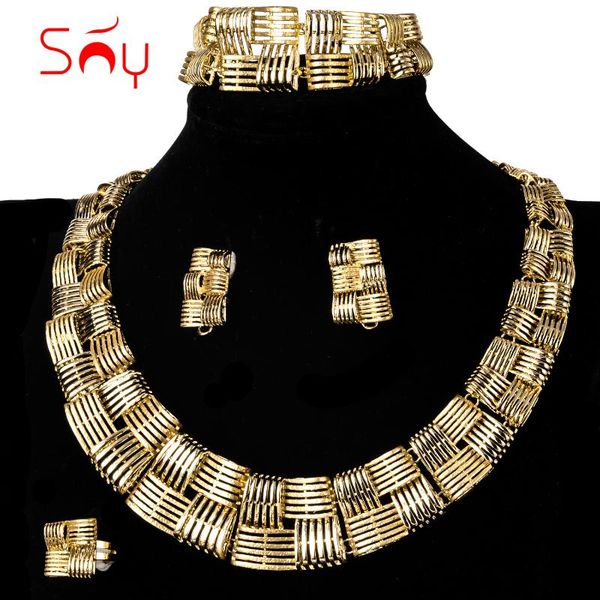 

earrings & necklace sunny jewelry sets bridal wedding bracelet ring for women bohemia trendy anniversary gift party, Silver