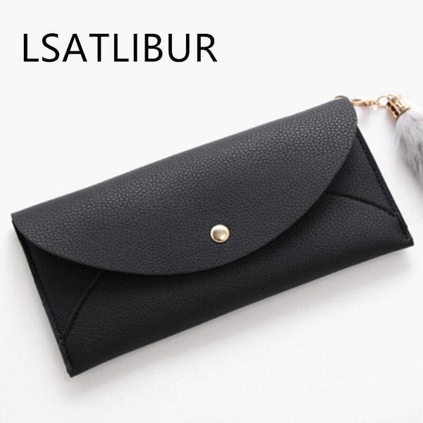 

wallets women wallet fashion long purse casual ultra-thin clutches simple personality college style w18, Red;black