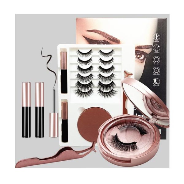 

false eyelashes 8/10 pairs faux cils magnetique set,magnetic and eyeliner set,no glue waterproof magnetic lashes kit
