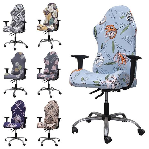 

chair covers stretch gaming cover split office armchair seat case printed computer slipcovers removable protector