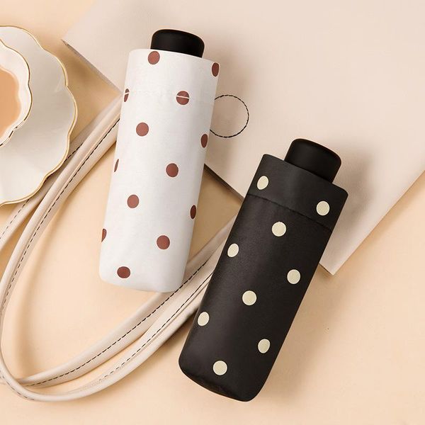 

umbrellas simple literary and creative wave point sun umbrella rainproof sunscreen dual-use foldable anti-ultraviolet pocket