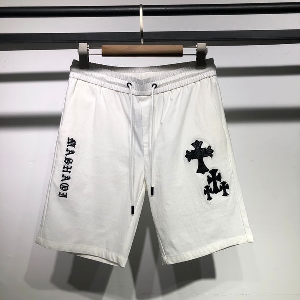 

shorts brand new fashion ch crosin cross ch embroidered leather in spring and summer, White;black
