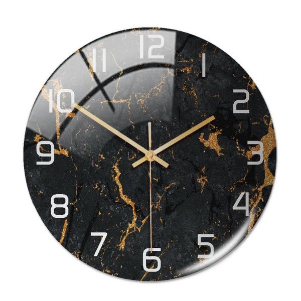 

wall clocks mordern clock acrylic material 2mm thick marble design frameless circle silent creative dining room home decoration