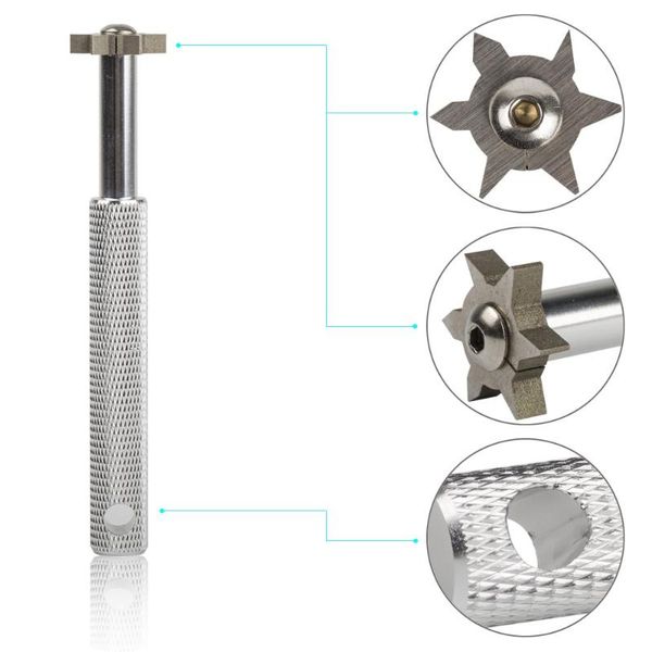 

golf training aids ball clean tool head 6 grooves sharpener different cutting end quick cleaning stainless steel