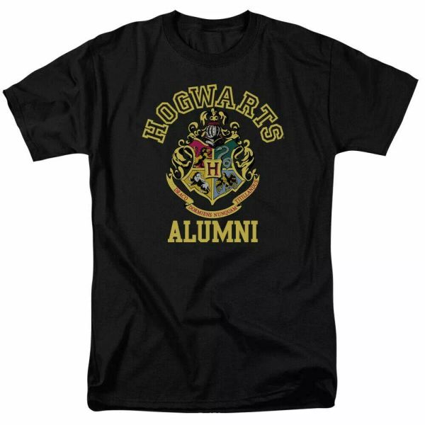 

harry potter hogwarts alumni t shirt mens licensed wizard movie tee black, White;black