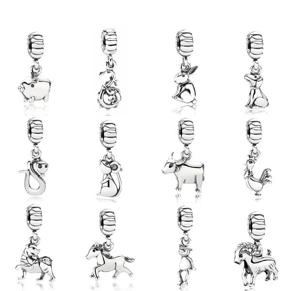 

new 2021 100% 925 sterling silver 791095 harm pendant zodiac fit diy women original bracelet fashion jewelry gift, Black