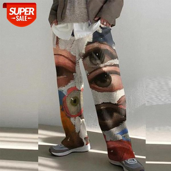 

fall loose straight mid-waist solid color casual trousers men #ra8i, Blue