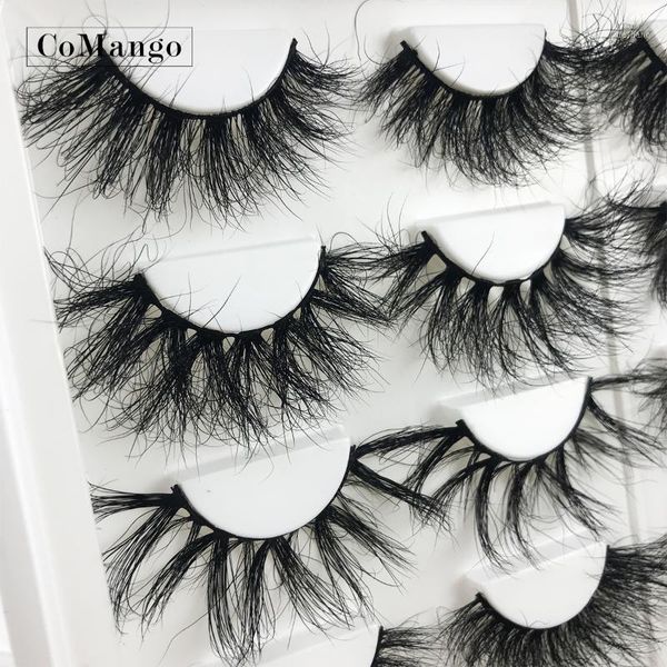 

comango fluffy mink lashes short messy wispy natural eyelashes 25mm hamdmade real 3d makeup false lashes1
