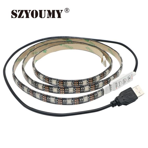 

strips szyoumy 1m 5v usb led strip rgb flexible light ip65 waterproof 30led/m,tv background lighting with mini controller