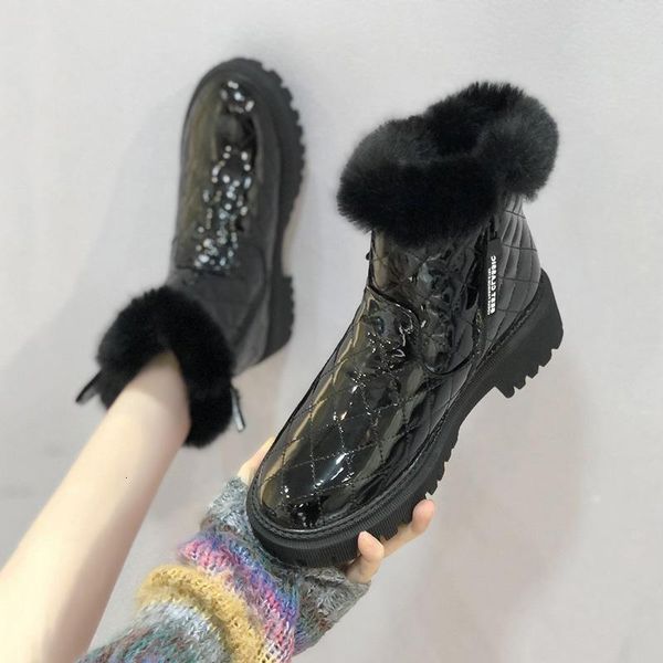 

boots lady shoes luxury designer -women winter footwear round toe low autumn black rubber fashion rock mid-calf 0lwj