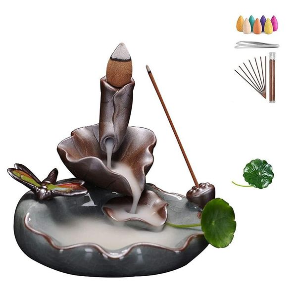 

fragrance lamps backflow incense burner, waterfall holder mountain tower stick for home decor ornament