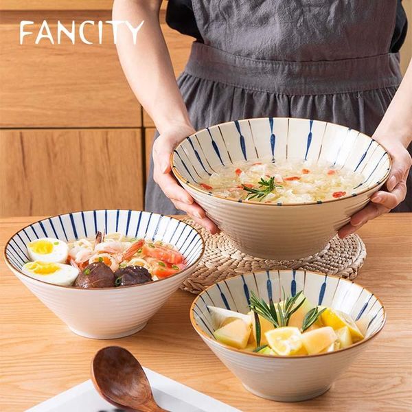 

japanese ceramic bowl, ramen creative noodle household large hat rice soup no bowls