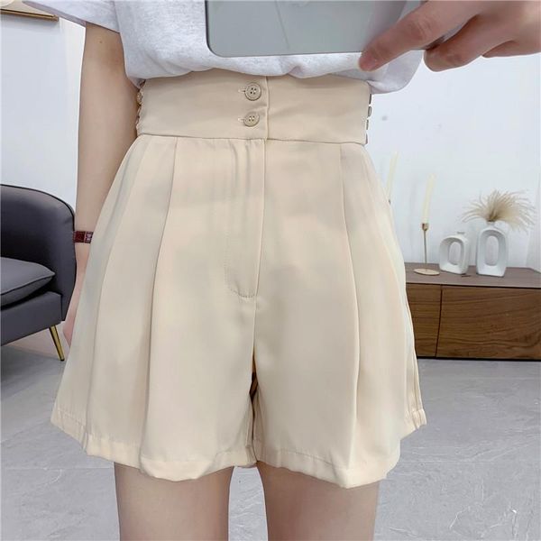 

summer high rise women pockets wide leg shorts fashion ladies loose plus size zipper simulated silk bow n288 women's, White;black