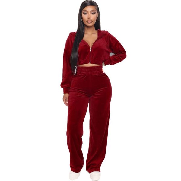 

women's two piece pants zipper coat straight-leg suit casual set women outfits solid color fall clothes tracksuit ladies 2021, White