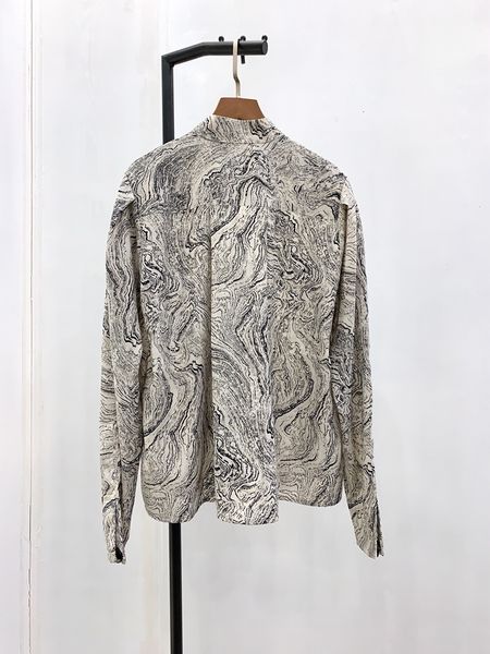 

shirt 2021 early spring marble patterned female tie ea1n, White