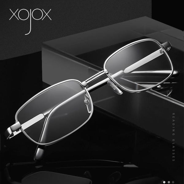 

sunglasses xojox metal reading glasses for women men square full frame hyperopia eyewear clear glass lens presbyopia diopter +1.0 2.0 2.5, White;black
