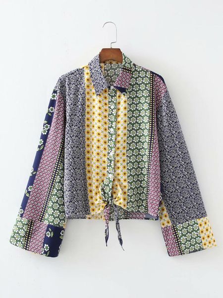 

women's blouses & shirts vintage style panelled women summer turn down collar long sleeve shirt female 2021 streetwear casual chemise f, White