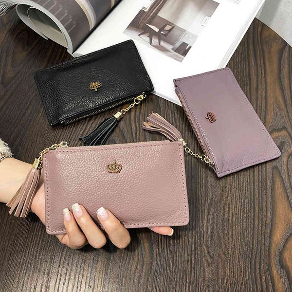 

zero wallet women's small short mini simple ultra-thin card bag coin, Red;black