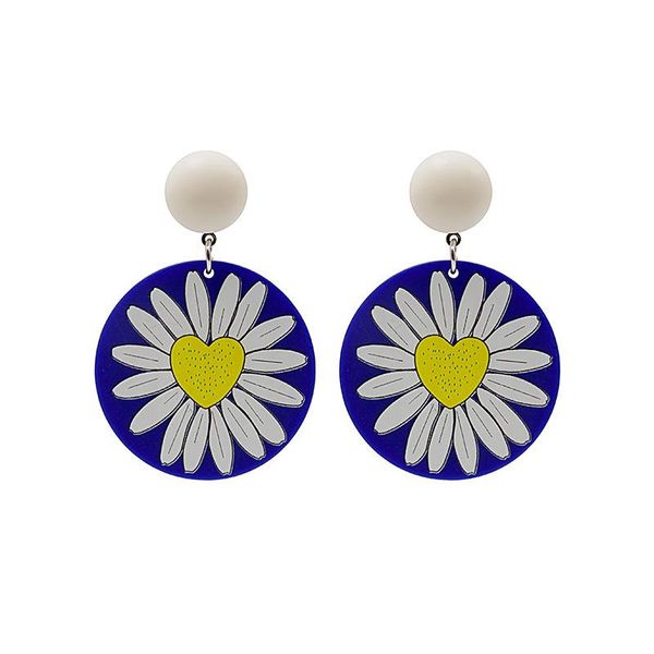 

stud vintage women girl round love daisy earrings accessory jewelry, Golden;silver