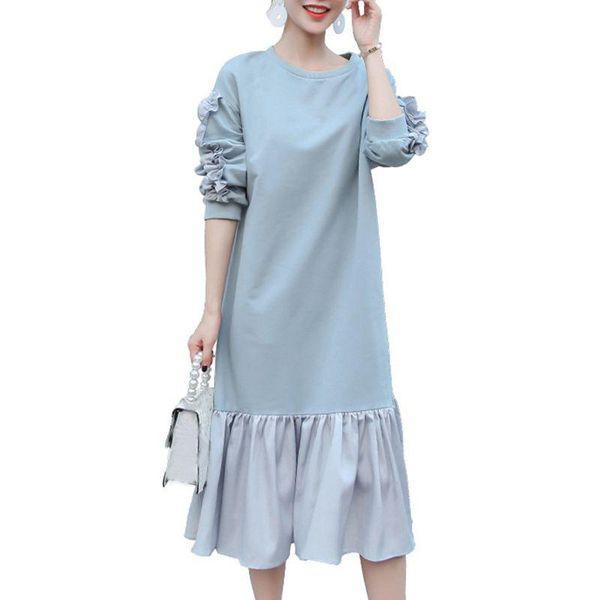 

maternity dresses dress for pregnant women long sleeve plus size casual women's clothing pregnancy clothes, White