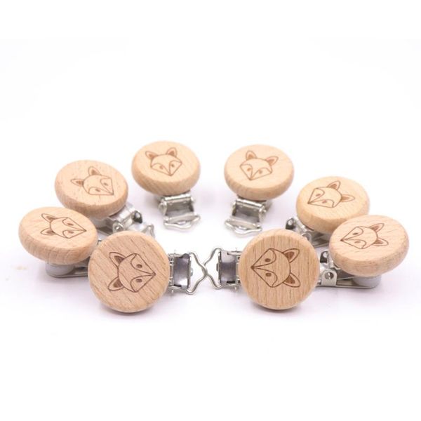 

pacifiers# 5pcs dummy lovely little clip natural wood beech pacifier unfinished non-toxic nipple holder diy clips chain
