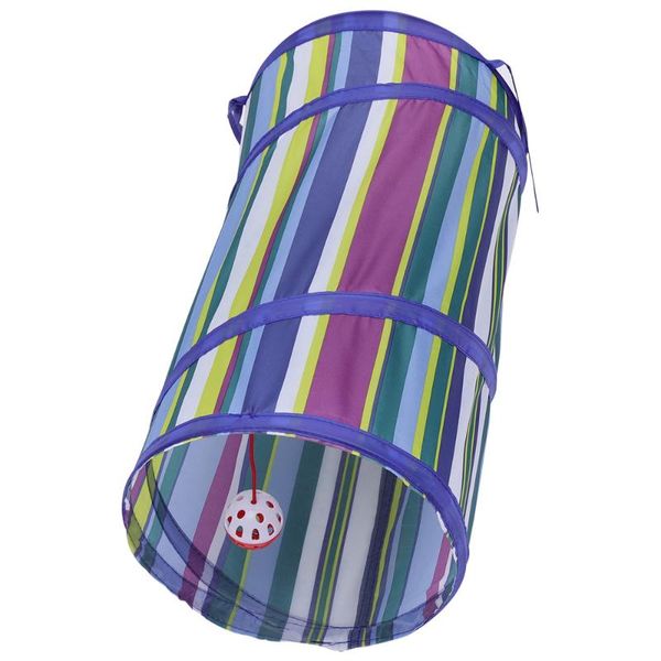 

cat toys 1pc tunnel folding striped pattern