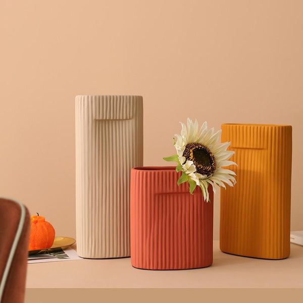 

decorative objects & figurines nordic morandi style ceramics line sculpture vase deskdecoration living room dining tv cabinet ornaments