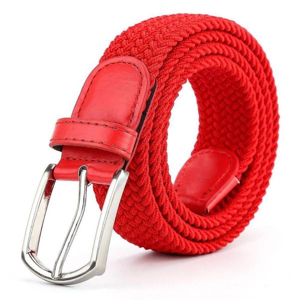 

men's canvas belt woven elastic stretch bel braided knitted belts, Black;brown