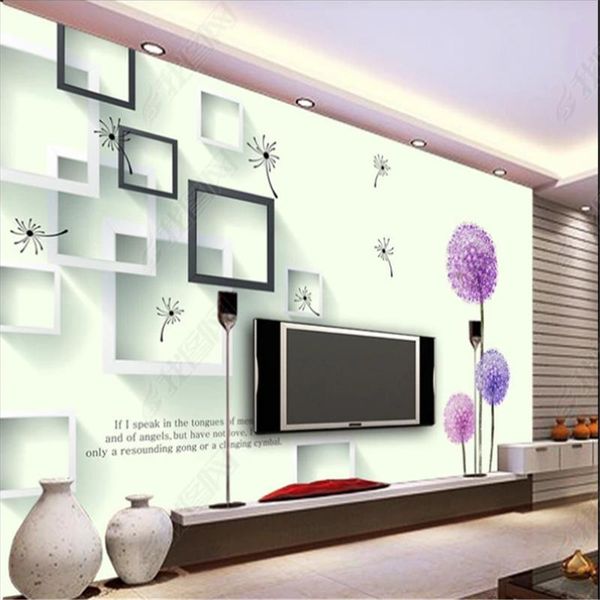

purple dandelion flower mural wallpaper 3d for living room frame romantic bedroom wallpapers tv background wall paper home decor