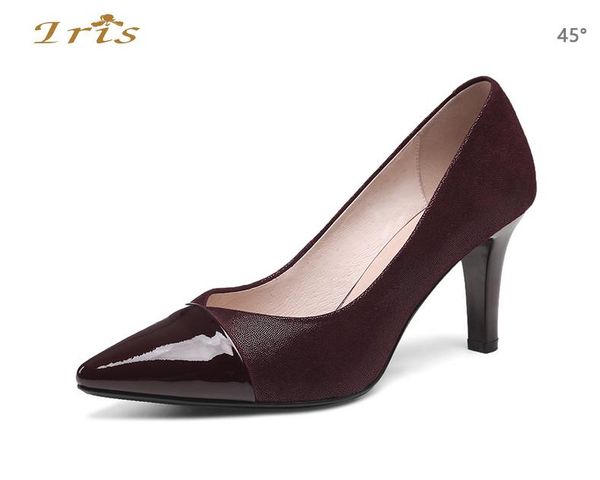 

dress shoes high-heeled for women high heel pumps pointed toe leather women`s elegant ladies footwear size 37-41, Black