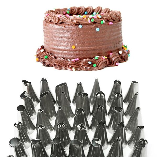

48pcs/set kitchen baking cake decorating tool stainless steel nozzle tips supplies turntable diy cream & pastry tools