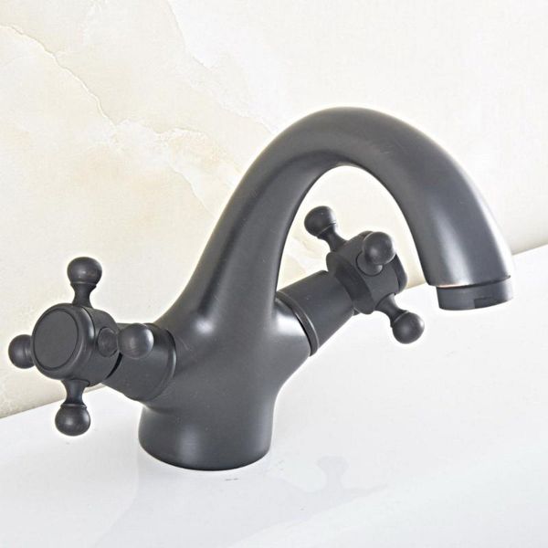 

black oil rubbed color brass dual cross handles deck mounted wet bar bathroom vessel sink faucet mixer tap one hole asf824 faucets