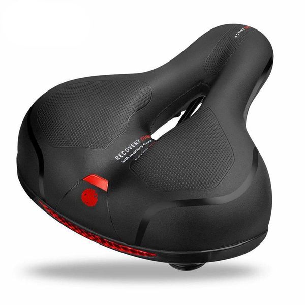 

bike saddles mountain saddle reflective strip widen mtb road bicycle comfortable memory sponge cushion pad absorber seat