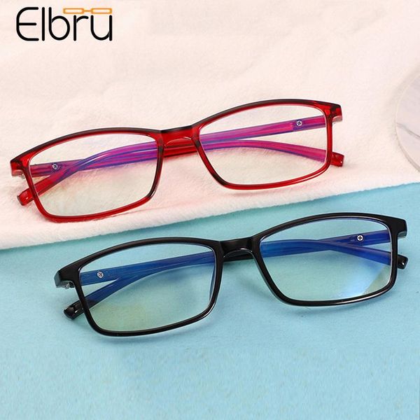

fashion sunglasses frames elbru men women square anti blue light glasses frame anti-radiation computer goggles vintage ultralight plain spec, Black