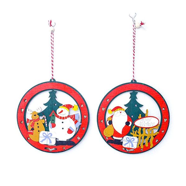 

christmas decorations creative santa clause& snowman wooden pendants ornament