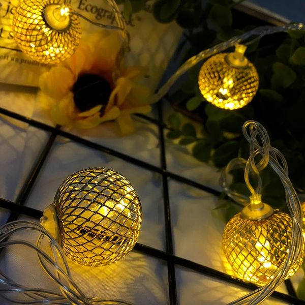 

globe string light plug-in metal ball fairy lights, connectable with tail plug, novelty decorations for christmas, halloween, p led strings