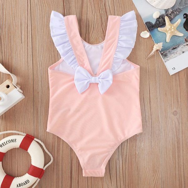 

one-pieces 2021 children's swimwear toddler baby kids girls ruffles solid one-piece beach swimsuit bathing suit #3, Black