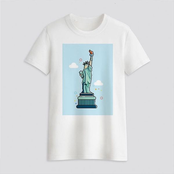 

statue of liberty men mens t shirts funny vintage vogue white o neck femme tumblr streetwear, White;black