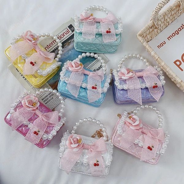 Koreanischer Stil für Kinder, Geldbörsen und Handtaschen, 2021, niedliche Blumen-Mini-Umhängetaschen für Babys, Münzfach, Kleinkind-Party-Geldbörse