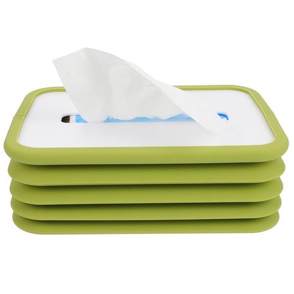 

tissue boxes & napkins box holder silicone foldable retractable for home