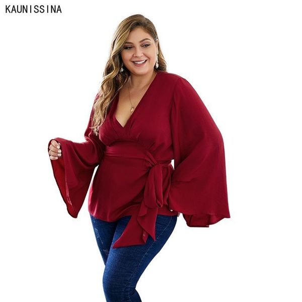 

women's blouses & shirts plus size womens and summer solid v neck blouse fashion women clothing chiffon shirt xl-4xl sizes, White
