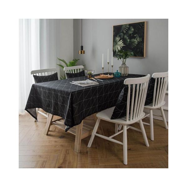 

table cloth black geometry print simple rectangle cover for living room home wedding birthday party tablecloth