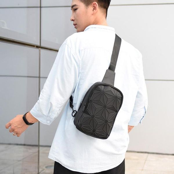 

fashion chest bag outdoor shoulder geometric travel waist crossbody square purse korean style bags