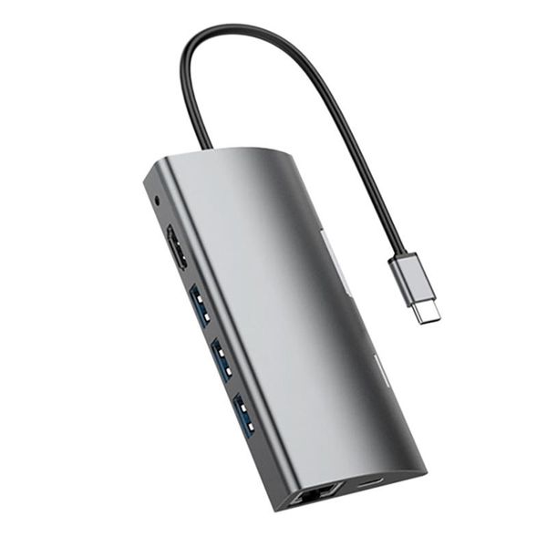 

9-in-1 docking station usb-c hub usb3.0x3+-compatiblex1+pdx1+sdx1+tf +vga+rj45 supports all type-c channel computers stations