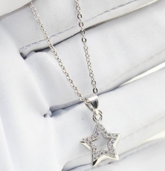 

star necklace original luxury jewelry 925 sterling silver pave white sapphire cz diamond party promise pendant for women wjl3383